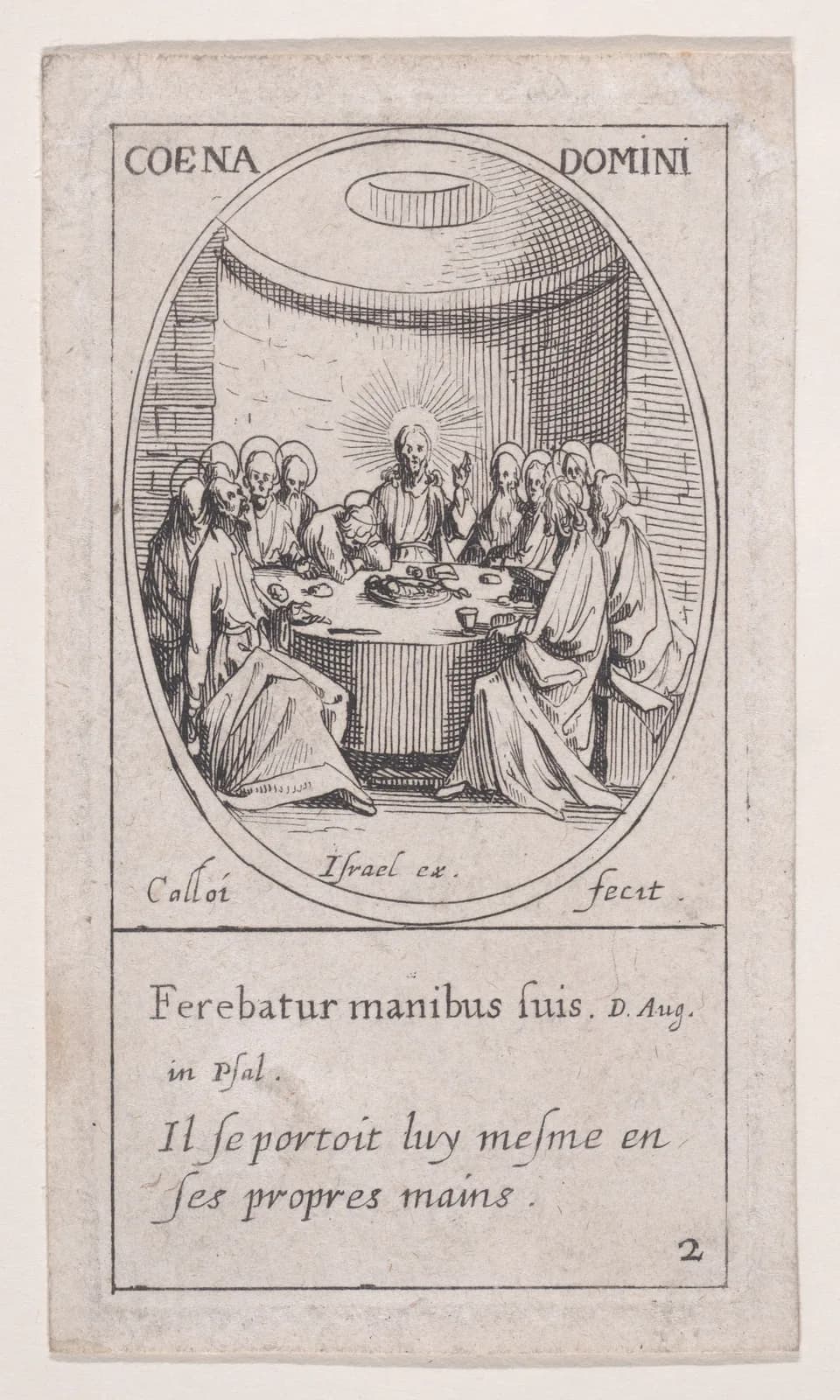 La Sainte-Cène (The Last Supper), Maundy Thursday, scene 2 from Images des Fêtes Mobiles (Images of Moveable Feasts from the Christian Calendar), part of "Les Images De Tous Les Saincts et Saintes de L'Année" (Images of All of the Saints and Religious Events of the Year)