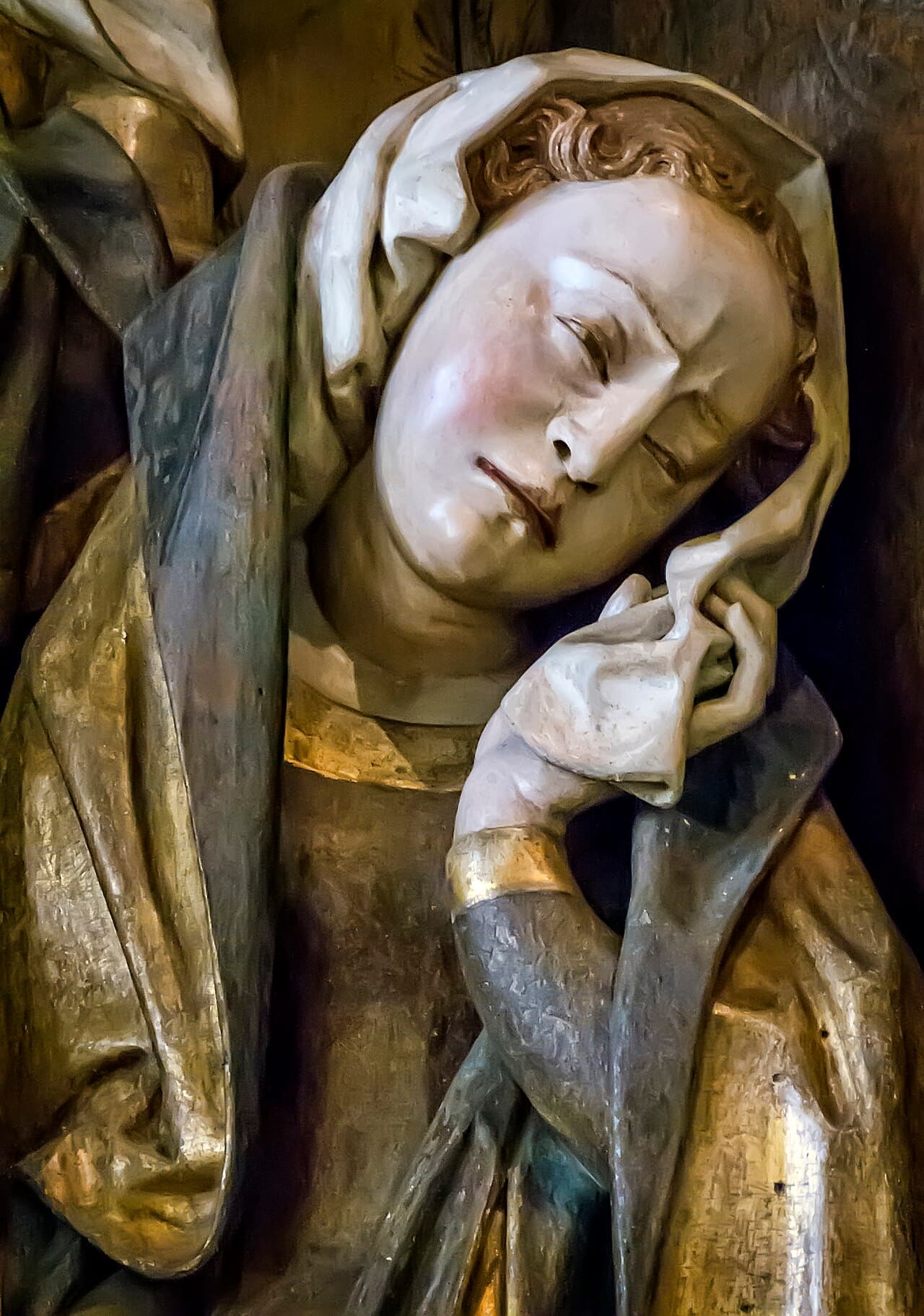 The Lamentation, the central panel from a large altarpiece from the Benedictine monastery at Sopetrán, northeast of Madrid, Spanish, Castile-La Mancha, ca. 1480 CE, walnut with gilding 03