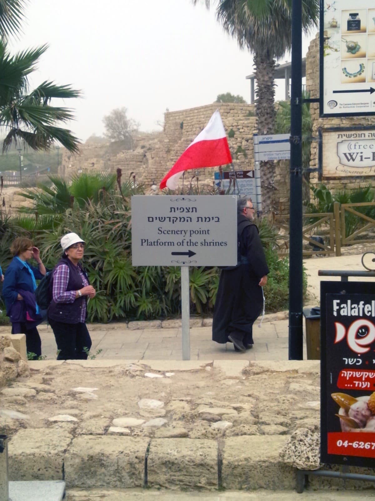 Franciscan monk leading pilgrims at Israel