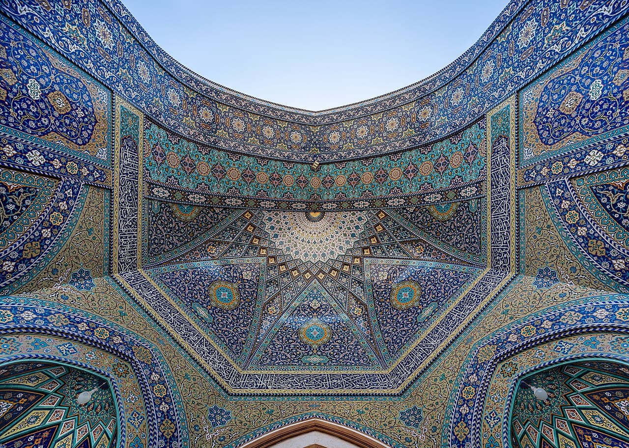 An iwan of Fatima Masumeh Shrine, qom, iran
