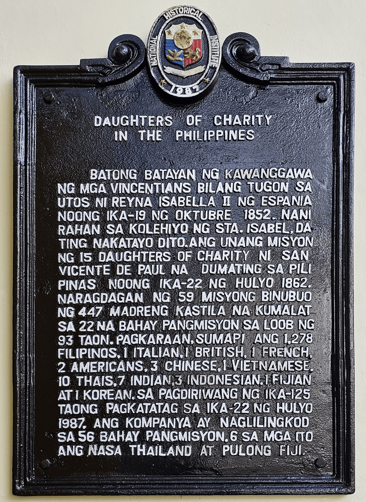 1987-NHI-Daughters of Charity in the Philippines